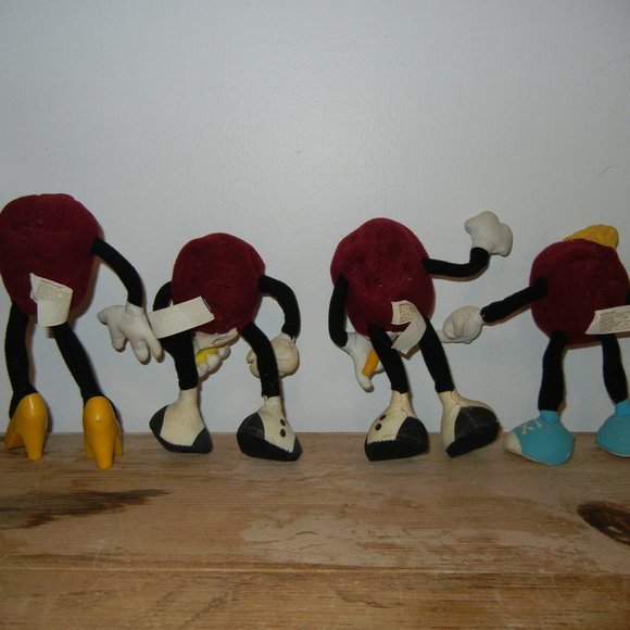 VINTAGE Lot of 4 1988 Hardees Applause California Raisins 6" Bendable Plush Toy - Picture 2 of 10